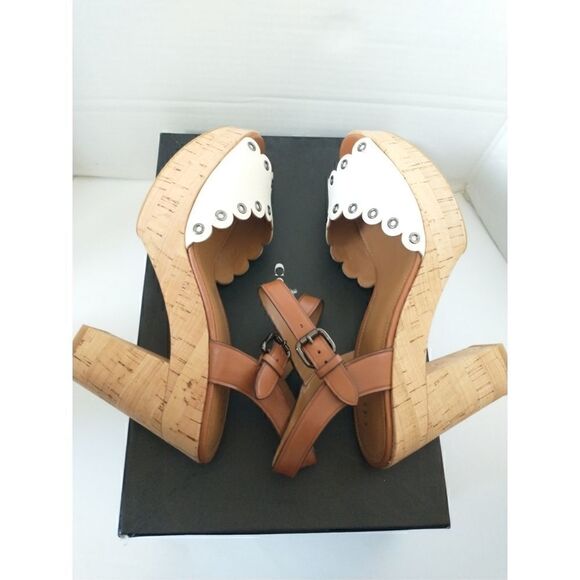 New! COACH Women's Platform Leather Sandals Shoes Chunky Heel Open-Toe Size 9 - Picture 9 of 11